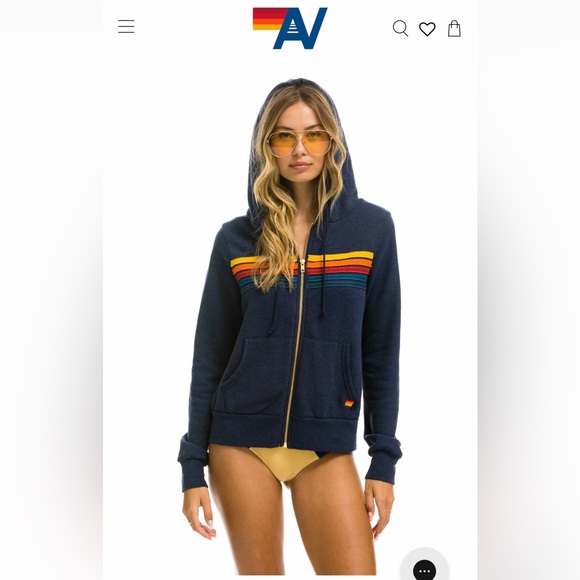 Aviator Nation 5 stripe sweatshirt XS hoodie - Picture 3 of 12